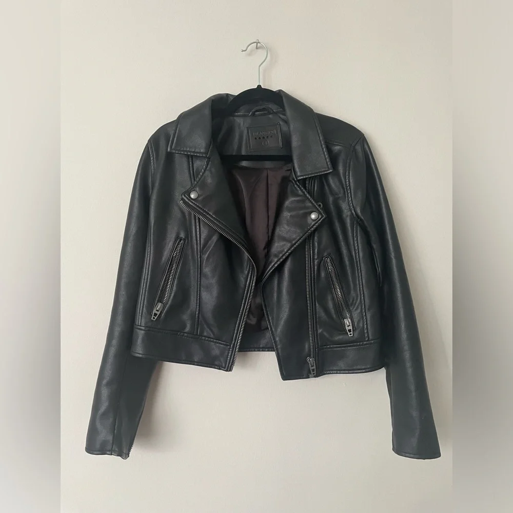 Blank NYC The Cool Kid Faux Leather Moto Jacket Size Small - Picture 3 of 5